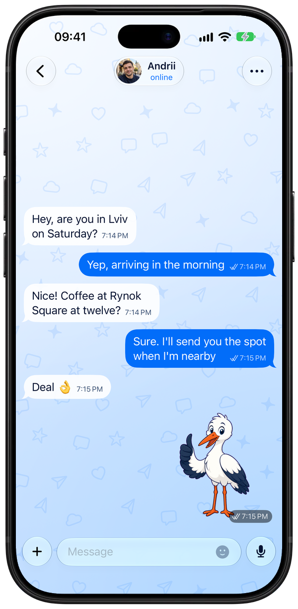 A chat in Kolo on iPhone 18 Pro